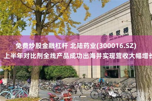 免费炒股金融杠杆 北陆药业(300016.SZ)：上半年对比剂全线产品成功出海并实现营收大幅增长