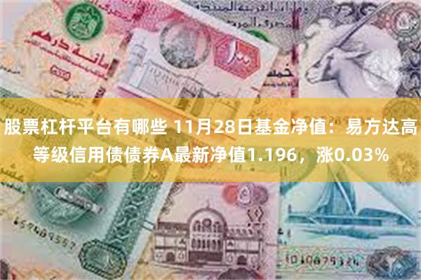 股票杠杆平台有哪些 11月28日基金净值：易方达高等级信用债债券A最新净值1.196，涨0.03%