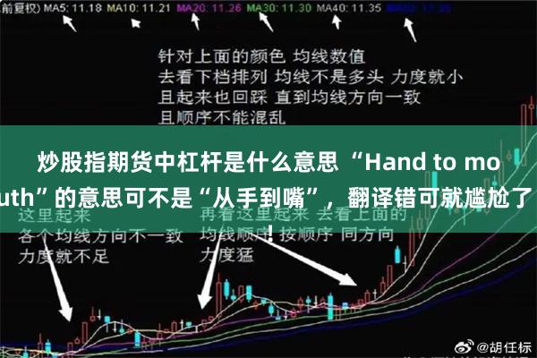 炒股指期货中杠杆是什么意思 “Hand to mouth”的意思可不是“从手到嘴”，翻译错可就尴尬了！