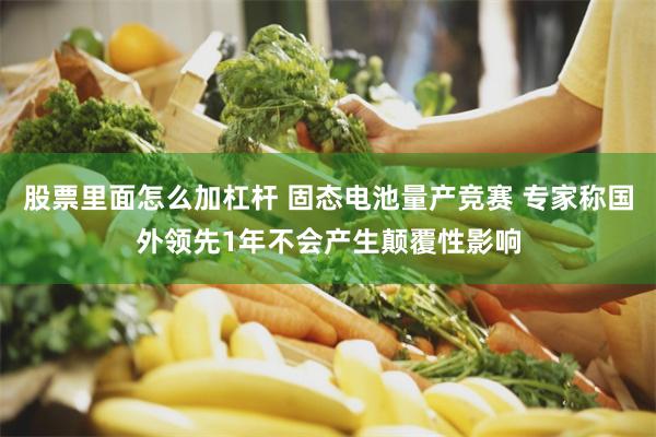 股票里面怎么加杠杆 固态电池量产竞赛 专家称国外领先1年不会产生颠覆性影响